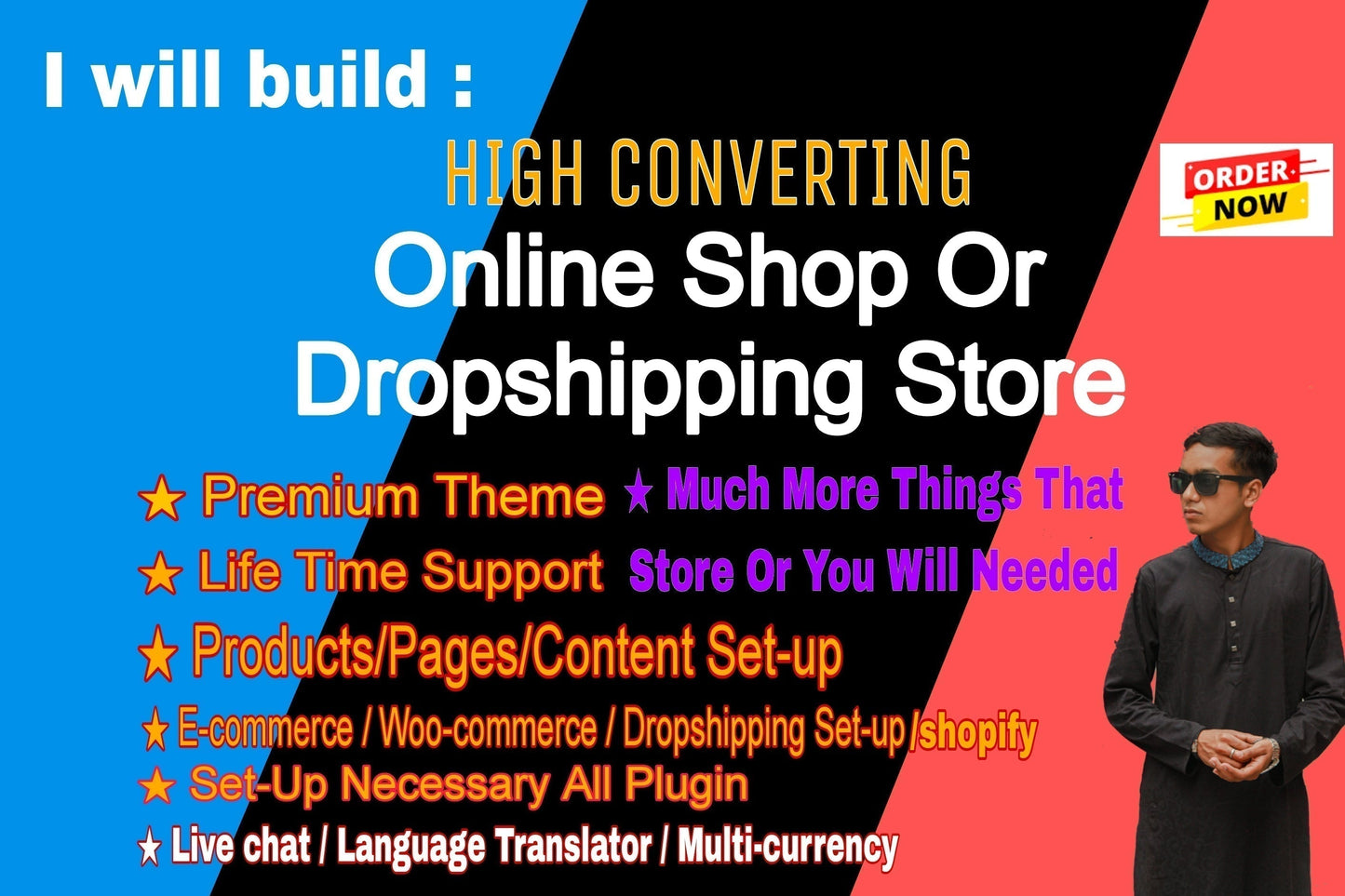 Build website, Store Design, Automated Dropshipping Store, Ecommerce Store, Reselling Shop, One Product Store, Pre Built Store